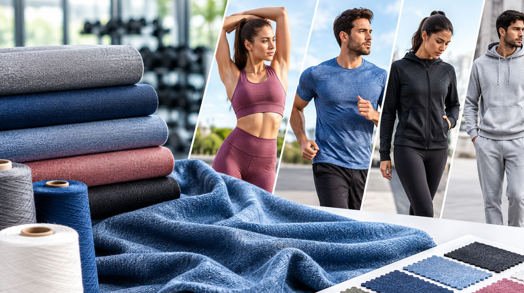 Knit fabrics used in sportswear and activewear